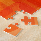 Lebhafte moderne Abstrakte Moderne Kunst Orange Puzzle (Seite)