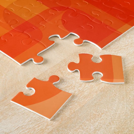 Lebhafte moderne Abstrakte Moderne Kunst Orange Puzzle (Seite)