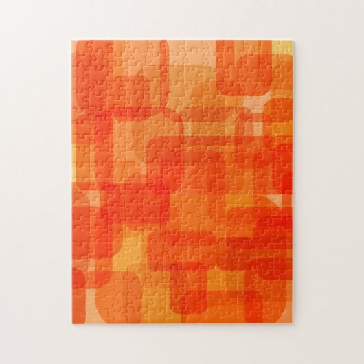 Lebhafte moderne Abstrakte Moderne Kunst Orange Puzzle (Vertikal)