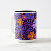 Lebhafte moderne Blume Zweifarbige Tasse (Vorderseite Links)