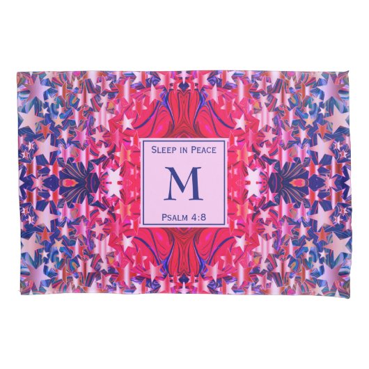 Lebhafte Monogramm-Abstrakte Sterne Kissenbezug (Vorderseite)