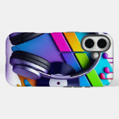 Lebhafte Music Vibes Phone Case - Kopfhörer & Viny (Rückseite (Horizontal))