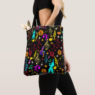 Lebhafte musikalische Notenmuster Tasche