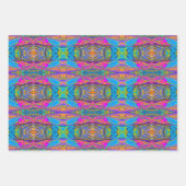 Lebhafte Muster flüssiger Kunst in Lila, rosa und Geschenkpapier Set (Vorderseite 2)