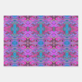 Lebhafte Muster flüssiger Kunst in Lila, rosa und  Geschenkpapier Set (Vorderseite)