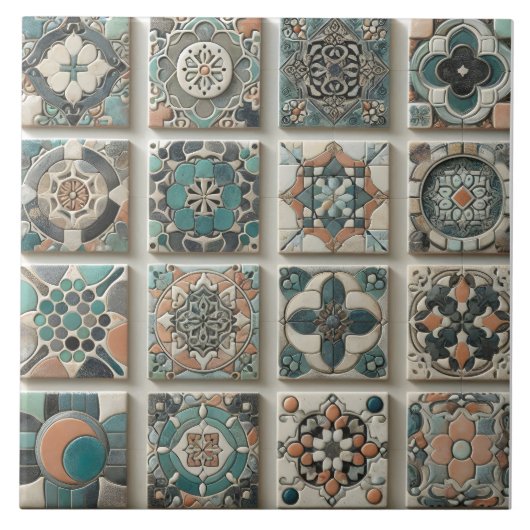 Lebhafte Muster in Keramik-Fliesen Fliese (Vorderseite)