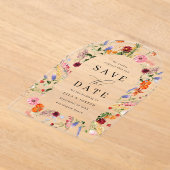 Lebhafte, mutige Wildblumen, die das Datum speiche Acryleinladungen (Ablage )