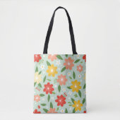 Lebhafte, nahtlose, blumengeschmückte Blume Tasche (Vorderseite)