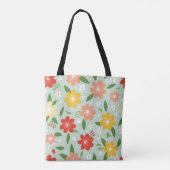 Lebhafte, nahtlose, blumengeschmückte Blume Tasche (Rückseite)