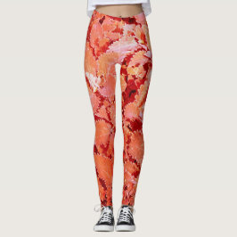 Lebhafte natürliche rote Blätter Leggings