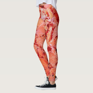 Lebhafte natürliche rote Blätter Leggings