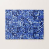 Lebhafte Navy Blue Digital Camouflage Camouflage T Puzzle (Horizontal)