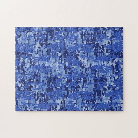 Lebhafte Navy Blue Digital Camouflage Camouflage T Puzzle (Horizontal)