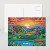 Lebhafte Nebraska Karte Kunst (Vorne/Hinten)