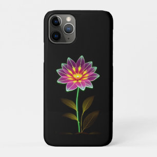 Lebhafte Neon-Blume mit grünen Blätter Case-Mate iPhone Hülle