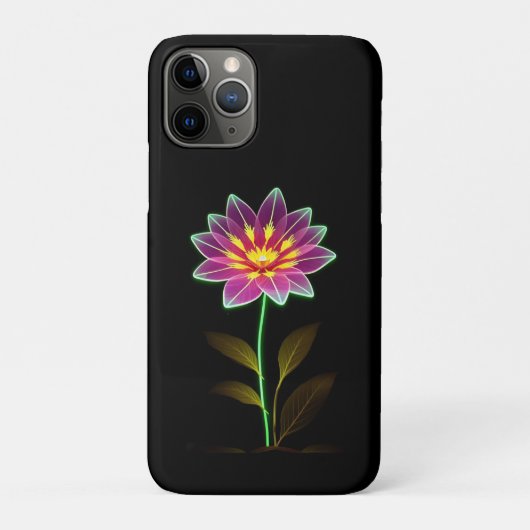 Lebhafte Neon-Blume mit grünen Blätter Case-Mate iPhone Hülle (Rückseite)