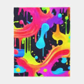 Lebhafte Neon Color Splash Art Fleecedecke (Vorderseite)