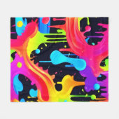 Lebhafte Neon Color Splash Art Fleecedecke (Vorderseite (Horizontal))