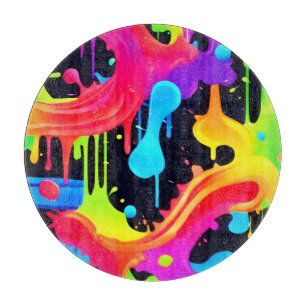 Lebhafte Neon Color Splash Art Schneidebrett