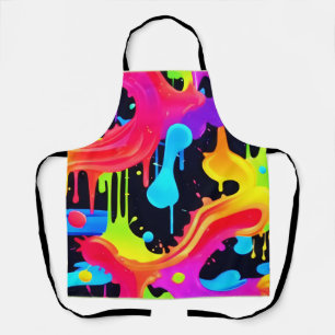 Lebhafte Neon Color Splash Art Schürze