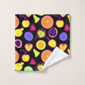 Lebhafte Neon Fruits Artistry Badhandtuch Set (Waschlappen)