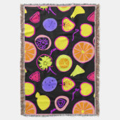 Lebhafte Neon Fruits Artistry Decke (Vorderseite Vertikal)