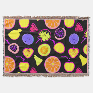 Lebhafte Neon Fruits Artistry Decke