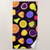Lebhafte Neon Fruits Artistry Strandtuch (Vorderseite)