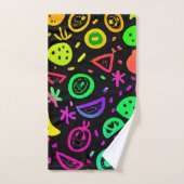 Lebhafte Neon Fruits Muster Kunst Badhandtuch Set (Handtuch)