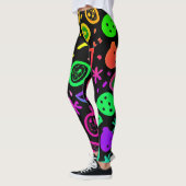 Lebhafte Neon Fruits Muster Kunst Leggings (Links)
