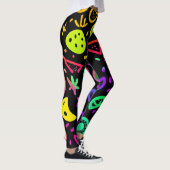 Lebhafte Neon Fruits Muster Kunst Leggings (Rechts)