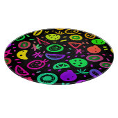 Lebhafte Neon Fruits Muster Kunst Schneidebrett (Ecke)