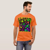 Lebhafte Neon Fruits Muster Kunst T-Shirt (Vorne ganz)