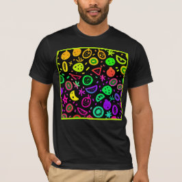 Lebhafte Neon Fruits Muster Kunst T-Shirt