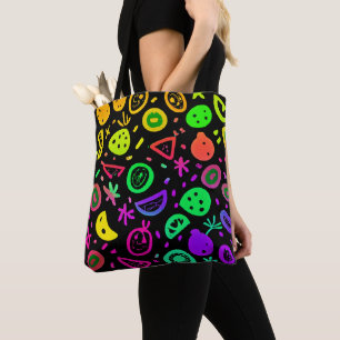 Lebhafte Neon Fruits Muster Kunst Tasche