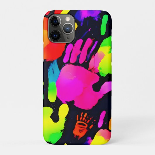 Lebhafte Neon Handprint Art Case-Mate iPhone Hülle (Rückseite)