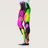 Lebhafte Neon Handprint Art Leggings (Links)