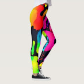 Lebhafte Neon Handprint Art Leggings (Rechts)