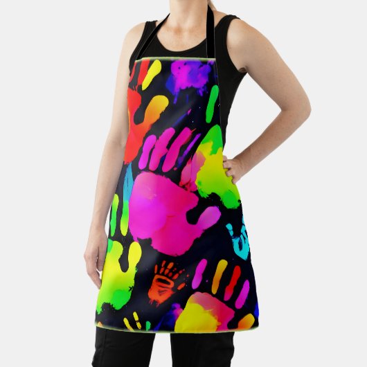 Lebhafte Neon Handprint Art Schürze (InSitu)