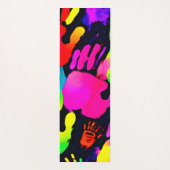 Lebhafte Neon Handprint Art Yogamatte (Rückseite)
