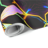 Lebhafte Neon Honeybee mit Abstraktem Hexagonal Geschenkpapier (Rolleneckpunkt)