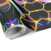 Lebhafte Neon Honeybee mit Abstraktem Hexagonal Geschenkpapier (Rolleneckpunkt)