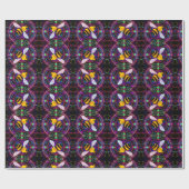 Lebhafte Neon Honeybee mit Abstraktem Muster Geschenkpapier (Flach)