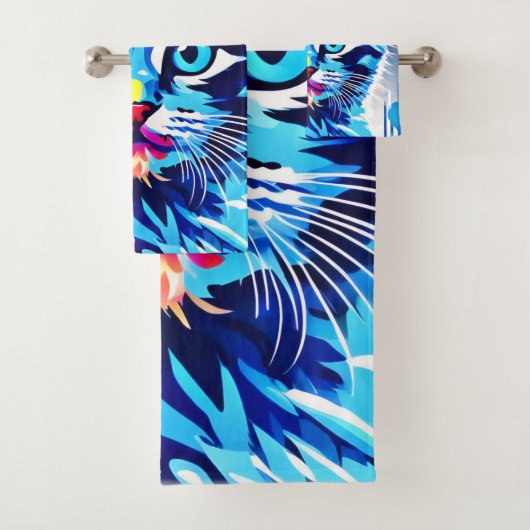 Lebhafte Neon Kitty Art Badhandtuch Set (Insitu)