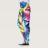 Lebhafte Neon Kitty Art Leggings (Links)