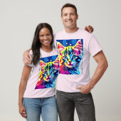 Lebhafte Neon Kitty Art T-Shirt (Unisex)