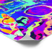 Lebhafte Neon Lila Hearts Abstrakt Poster (Ecke)