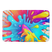 Lebhafte Neon Paint Splash Art Badematte (Vorderseite)