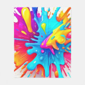 Lebhafte Neon Paint Splash Art Fleecedecke (Vorderseite)