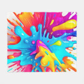 Lebhafte Neon Paint Splash Art Fleecedecke (Vorderseite (Horizontal))